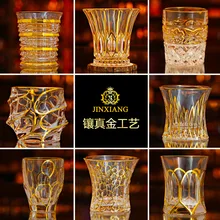 Lws Позолоченный Стеклянный хрустальный бокал для вина Континентальный минималистичный бокал для виски и пива для дома