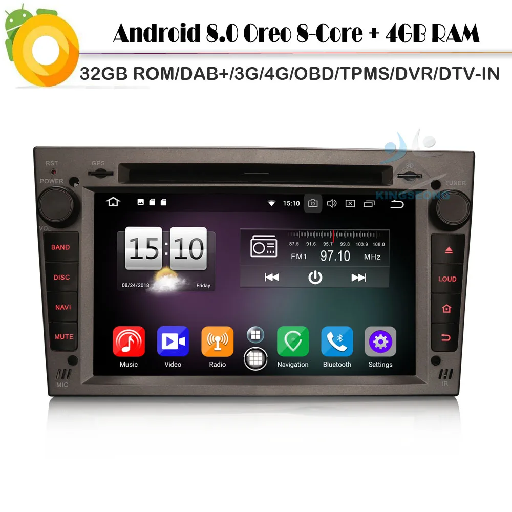 Автомобильный CD плеер Android 8 0 Авторадио Octa Core Nav DAB + для Opel Antara Meriva Tigra TwinTop WiFi 4G GPS