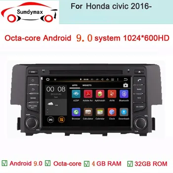 

one din car multimedia player for honda civic 2016 car audio with android 9.0 system octa core 4G RAM 64G ROM buil in wfii