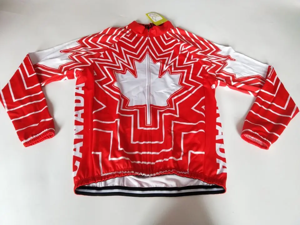 2018 Canada Team Cycling Jersey Long Sleeve MTB Clothing Bike Clothes