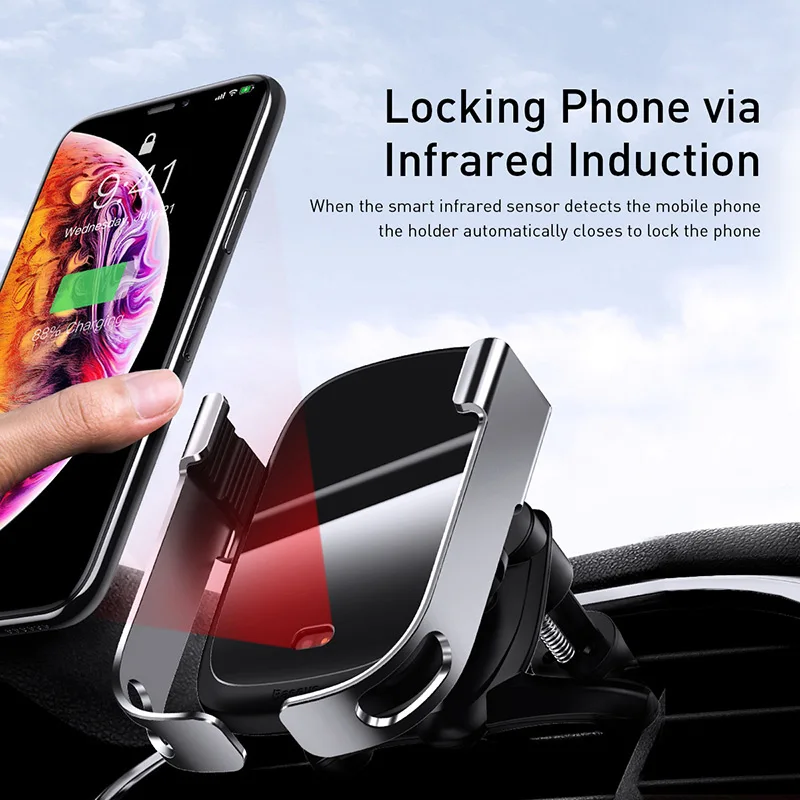 Cena Baseus bezprzewodowa ładowarka samochodowa dla iPhone Xs Max Xr X 8 Plus 10W szybka ładowarka bezprzewodowa ładowarka samochodowa dla Huawei P30 Pro