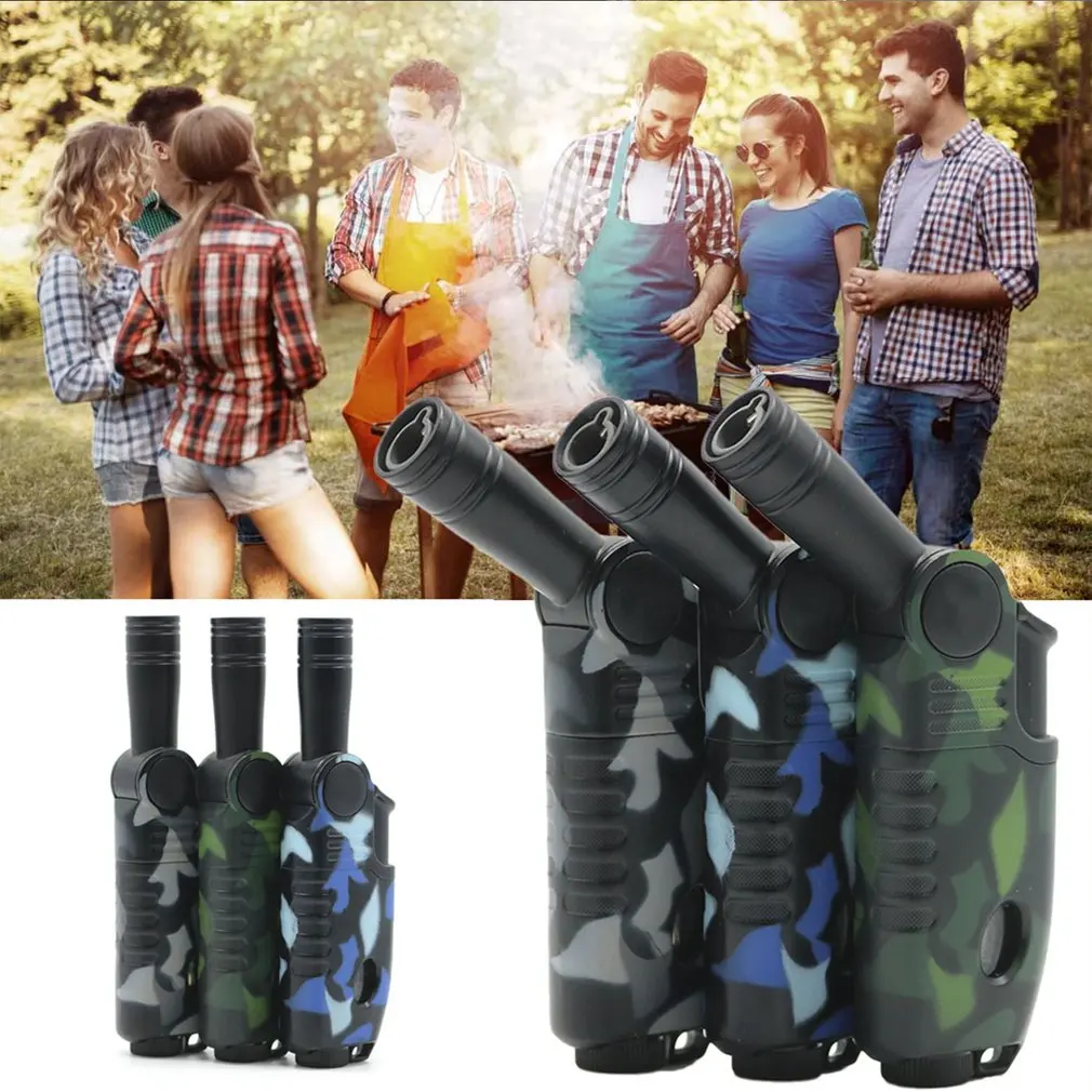 

Straight Gas Lighter Butane Cigarette Torch Spray Gun Shape Lighter Windproof Barbecue Igniter Durable Gadgets For Men Gifts