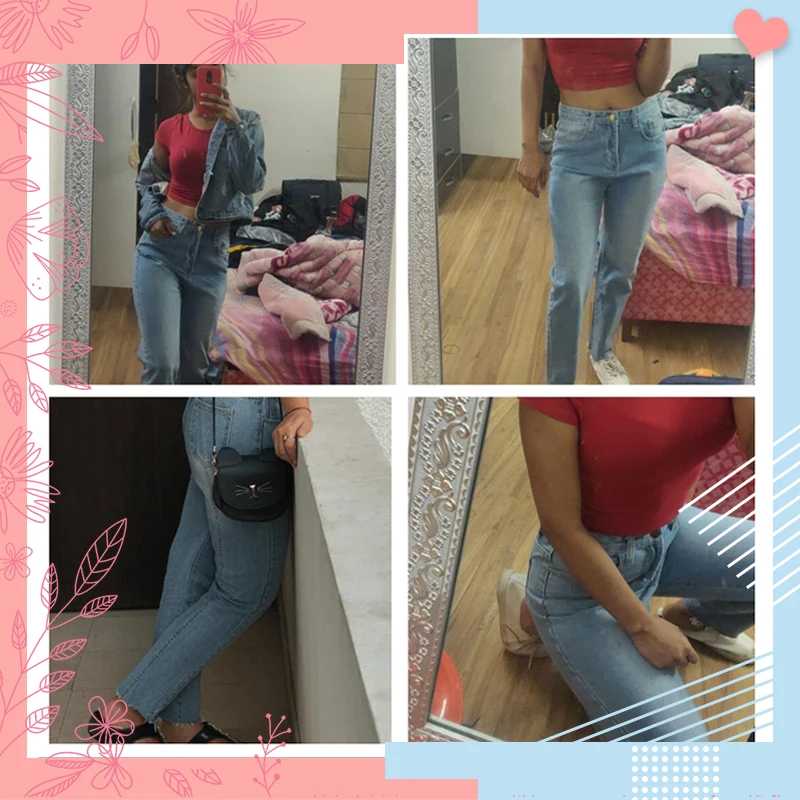 Dotfashion синие потертые джинсы с подолом женские осенние повседневные брюки с высокой талией Женская одежда весенние простые брюки в Корейском стиле