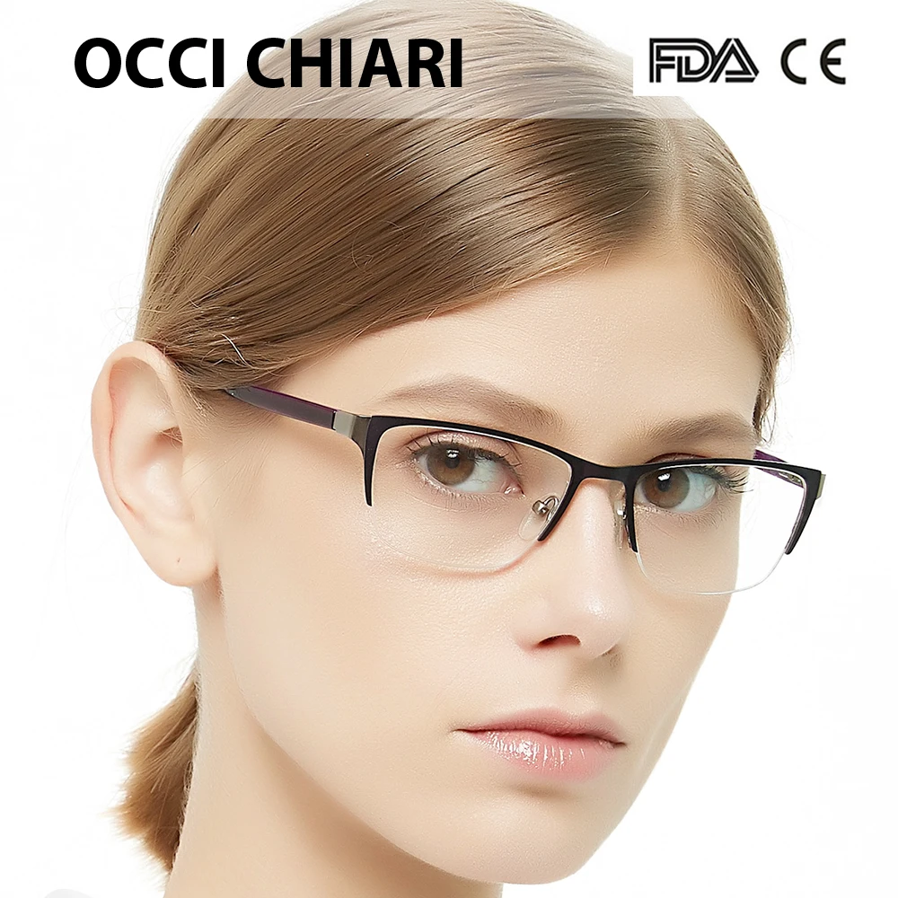 Женские очки OCCI CHIARI с полуободком модные для близорукости прозрачные линзы