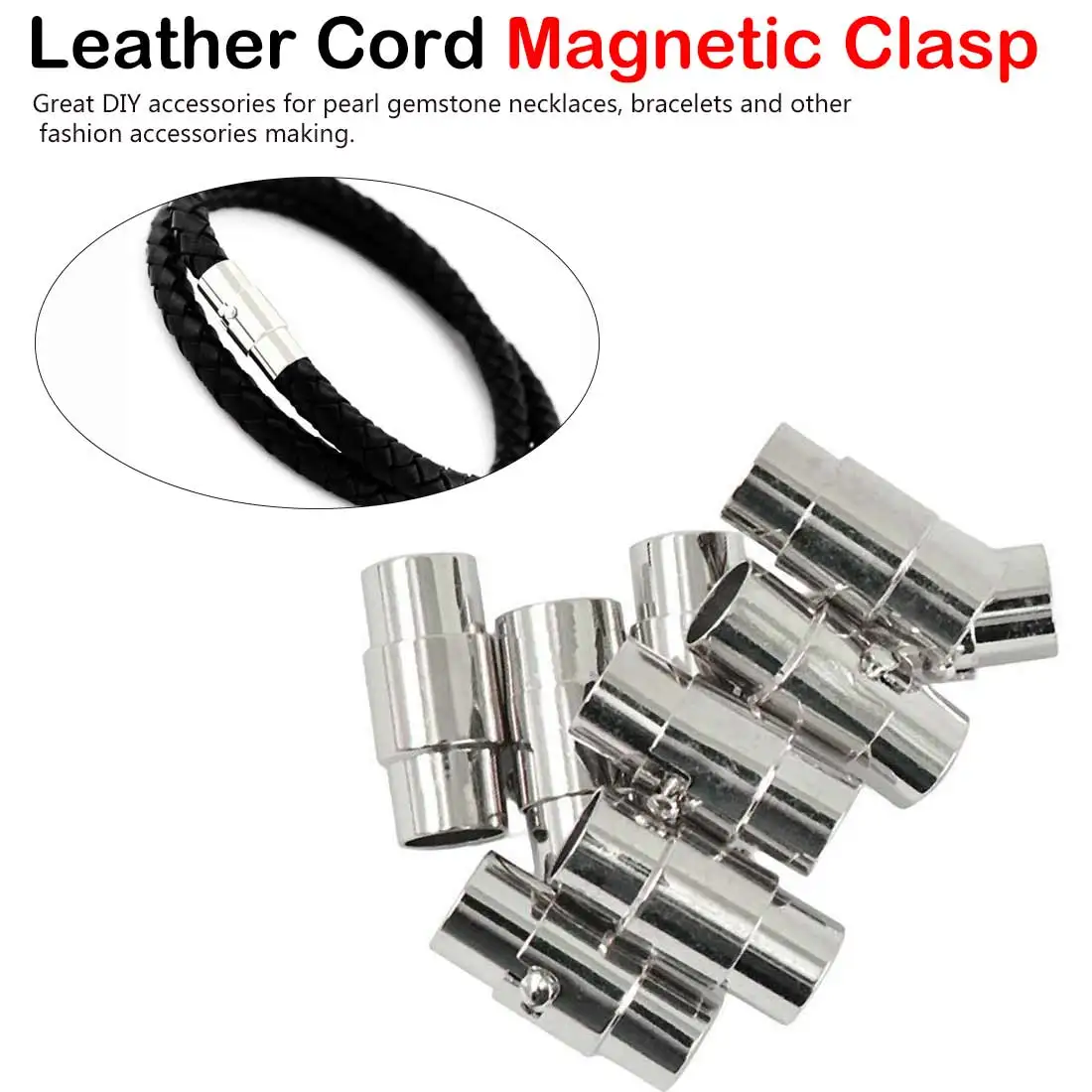 

Stainless Steel Magnetic Clasp Leather Cord 3 4 5 6 7 8 9 mm Clasps Magnet Buckle DIY Jewelry Making Bracelet connector