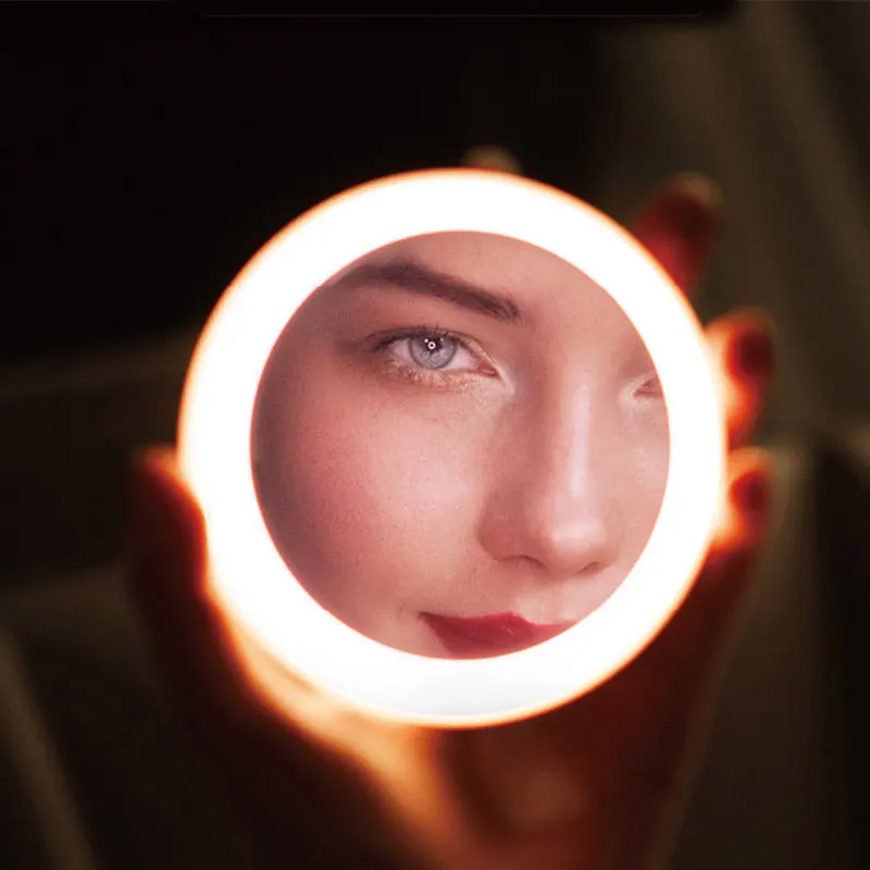 

12leds LED Lighted Mini Makeup Mirror Compact Travel Portable Pocket Lighting Makeup Mirror Battery powered X