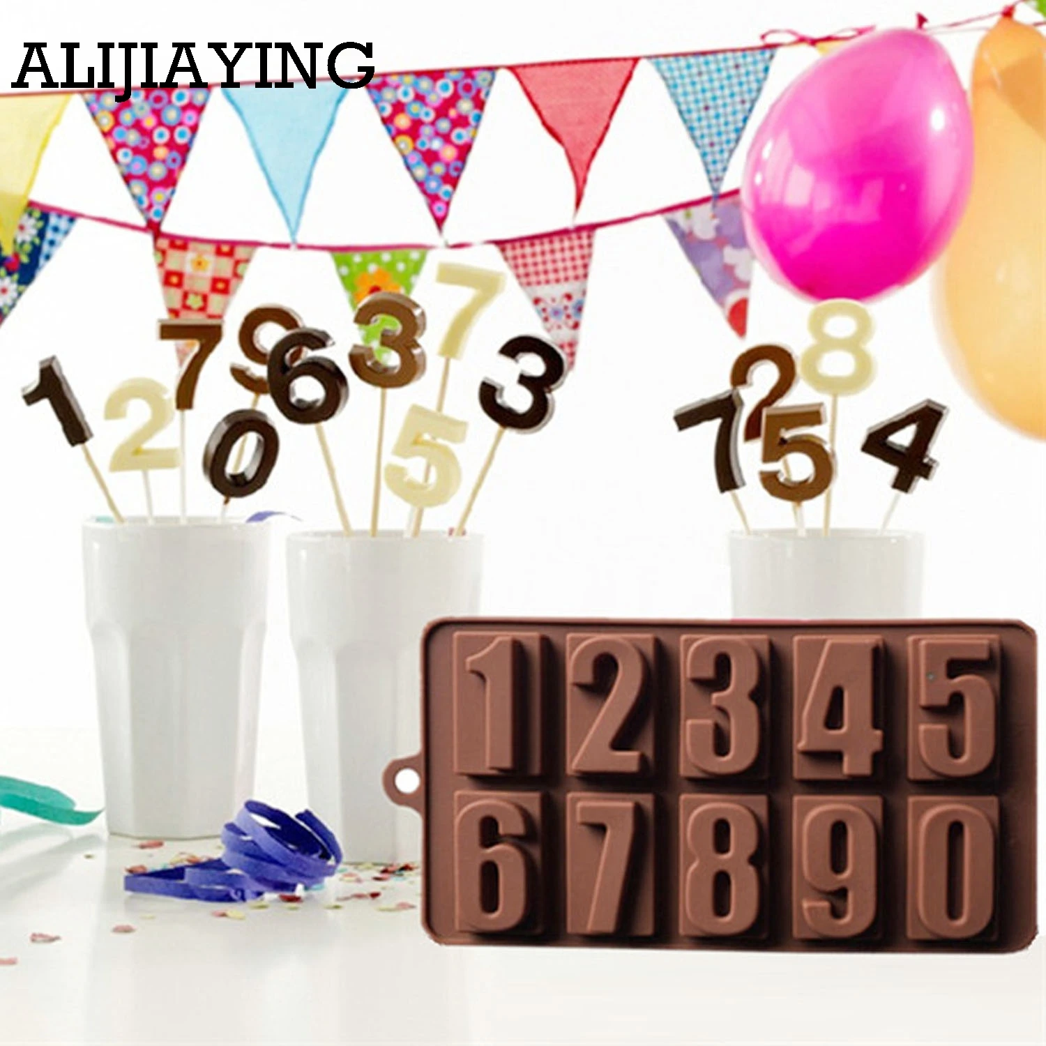 

A189 Cake Tool Silicone Numbers Chocolate Mold, Cookies Mold,3D Digital Shape Fondant Cake Tools, Cake Decorating Tool