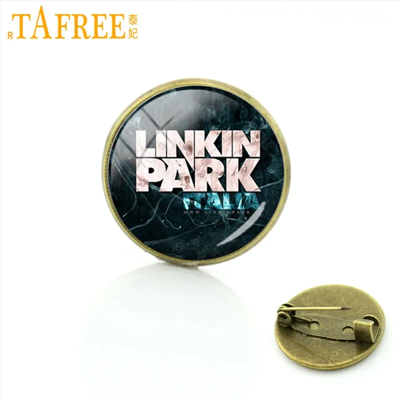 TAFREE, Винтажная брошь Linkin Park, полосы, логотип, булавки, Честер Беннингтон, группа, античная бронза, покрытая, для мужчин и женщин,, ювелирное изделие LK04 - Окраска металла: LK07