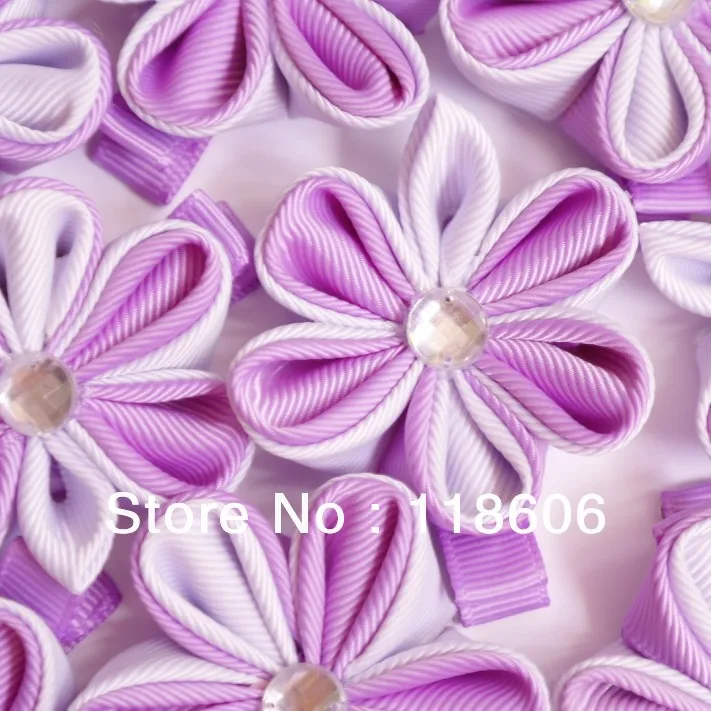 

DHL Free Shipping Ribbon Flower Japanese Tsumami Kanzashi Hair Ornament with Reinstone 100% Handmade in China