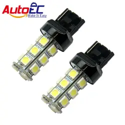 Autoec T20 7440 7443 18 SMD 5050 W21W WY21W автомобиля указатель поворота DC 12 В белый синий желтый красный 10 шт. # LD05