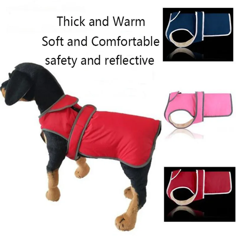 

Thick Dog Coat Clothes Winter For Big Dog Golden Labrador Reflective Pet Jacket Costume Overalls Fleece Lining Ski Wear Vest
