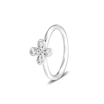 

CKK Silver 925 Jewelry Four-Petal Flower Rings For Women Fashion Making Anniversary Gift Sterling Silver Original Ring