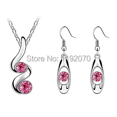 Sweet Silver Plated (Earrings &amp Necklaces) Crystal Jewelry Sets (More Color) | Украшения и аксессуары