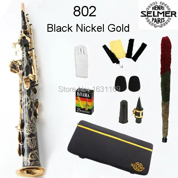 Cheap Free shipping EMS Genuine France Selmer Soprano Saxophone 802 Professional B Black Sax mouthpiece With Case and Accessories