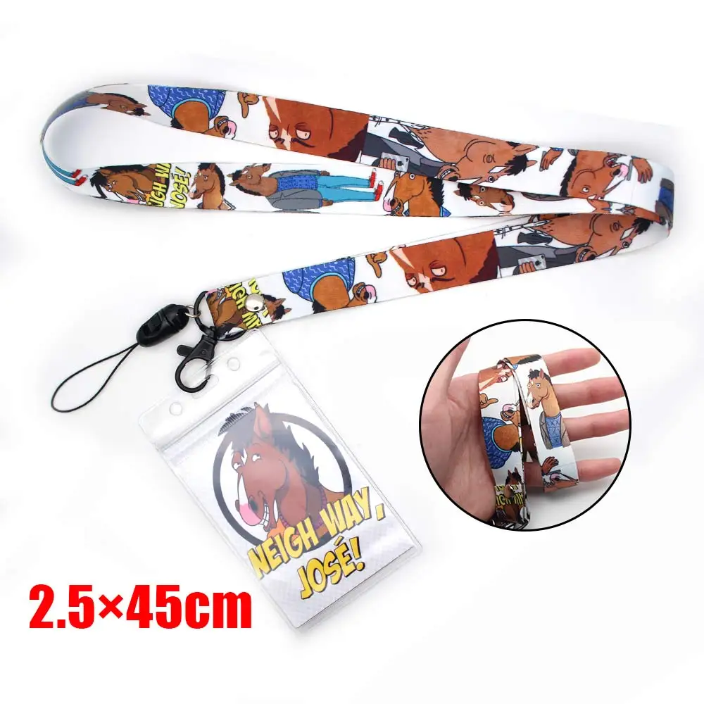 

BoJack Horseman Phone Rope Neigh Way Jose! Strap Chain Charm Lariat Lanyard Accessories Keychain Card Case Card Cover Toy Gift
