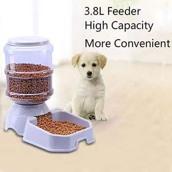 

3.8L Pet Automatic Feeder Dog Cat Drinking Bowl For Dog Water Drinking Cat Feeding Large Capacity Dispenser Pet Cat Dog