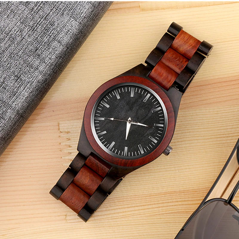 Vente Top Mode Bois Montre Hommes Creative Bois Montres Hommes Montre Unique Montre Horloge de Bois Hommes saat erkek kol saati reloj hombre