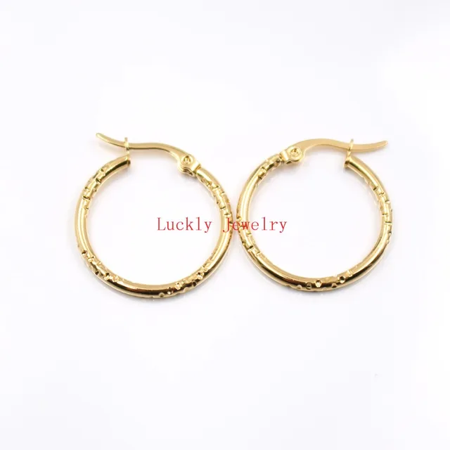 Best Price On 5pair Lot Gold Stainless Steel Small 25mm Round Best Price On 5pair Lot Gold Stainless Steel Small 25mm Round Shape Simple Design Wire