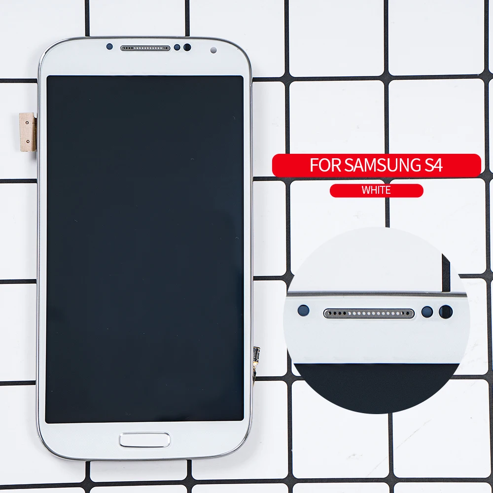 Сенсорный ЖК дисплей AMOLED экран 5 дюймов с рамкой для SAMSUNG Galaxy S4 i9500 i9505 i9506 i337 замена