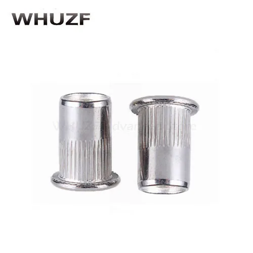 M5//100pcs 20Pcs M3-M12 in acciaio al carbonio con filettatura piatta Rivetto dado flangia Rivetto Nutsert Fastener 100
