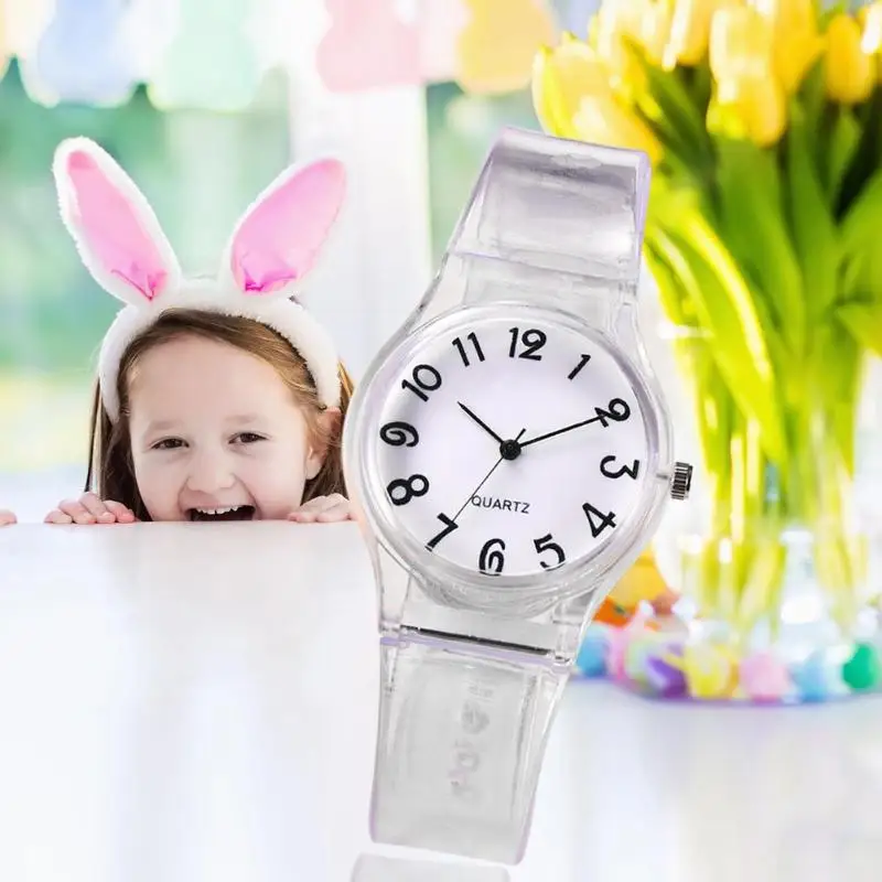 Детские часы, милые, однотонные, с силиконовым резиновым ремешком, аналоговые, кварцевые часы для мальчиков и девочек, с круглым циферблатом, аналоговые, детские наручные часы