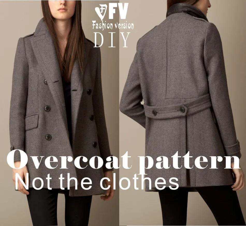 

Clothing DIY Overcoat Sewing Pattern Coat Sewing Template Cutting drawing BFY-43