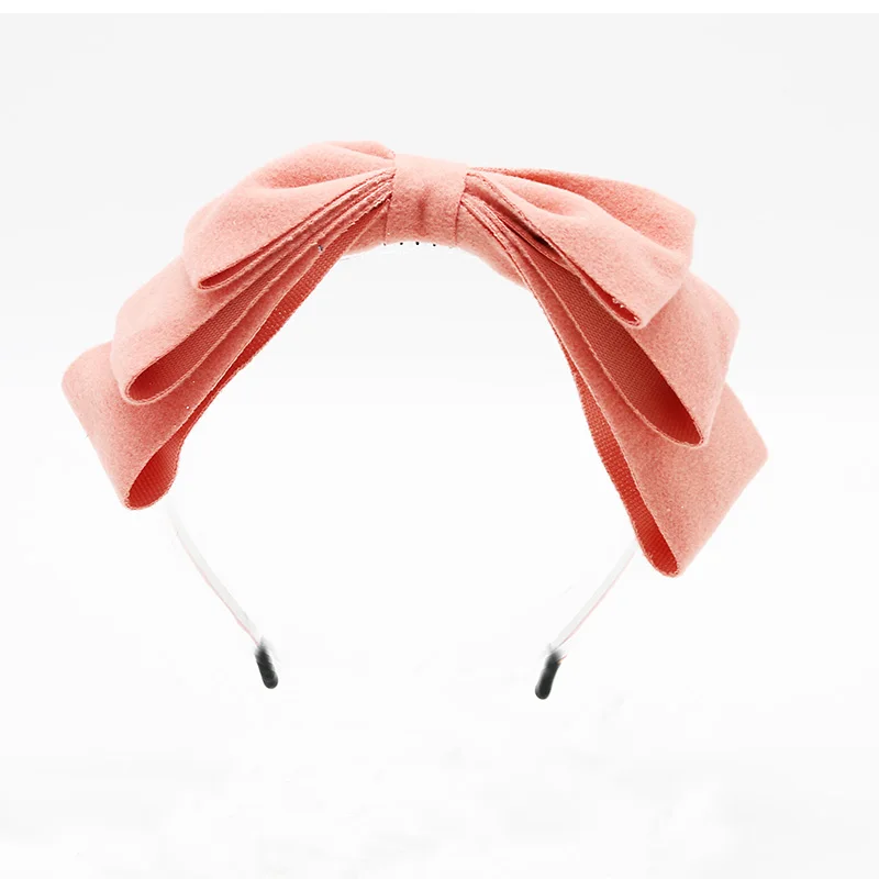 Новая зимняя Вельветовая 3 слойная элегантная повязка на голову с бантом модная детская повязка для волос аксессуары для волос OEM