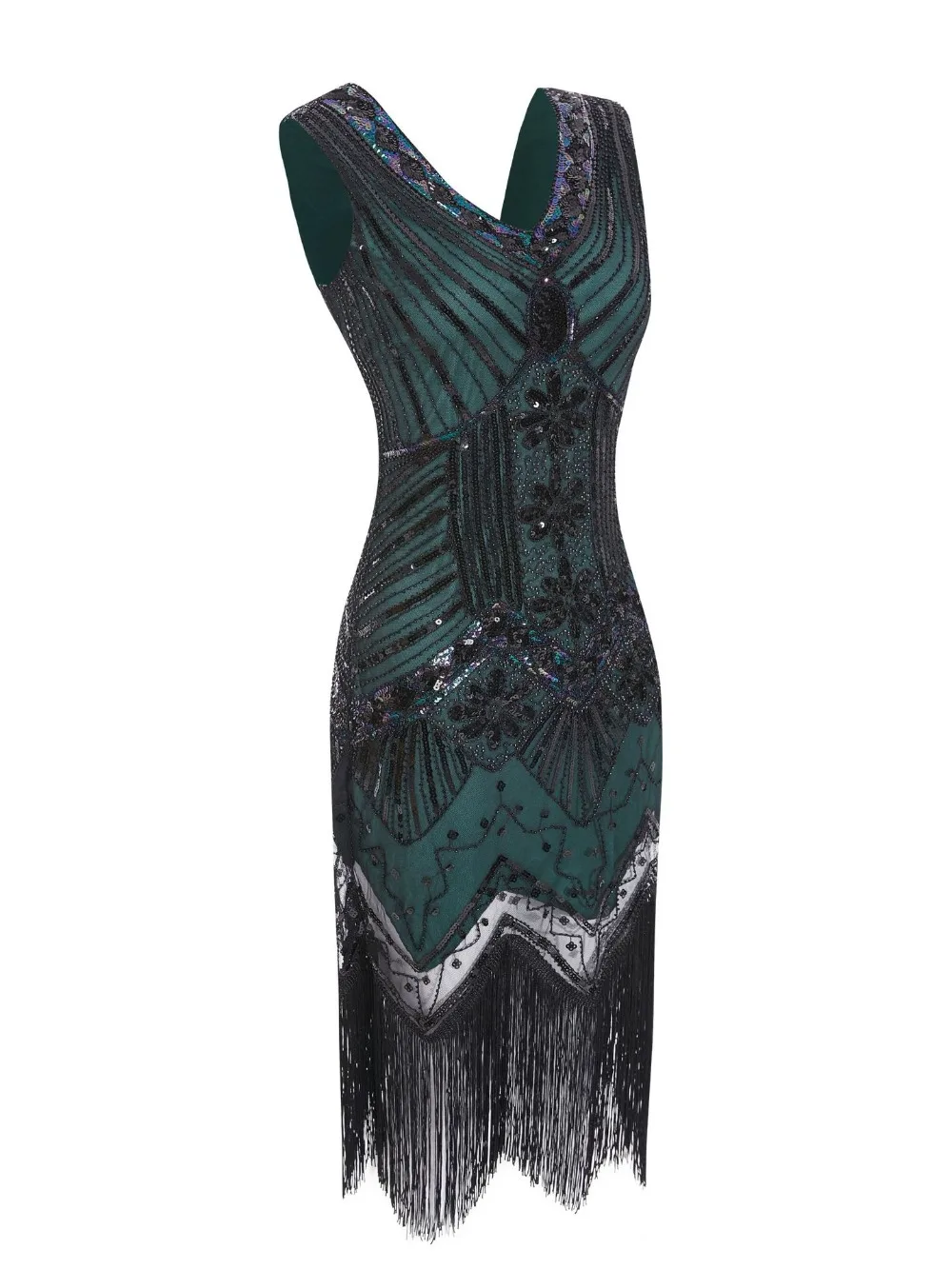 Женское платье для вечеринки, Robe Femme 1920s Great Gatsby, платье миди с блестками и бахромой, летнее платье, Ретро стиль, женское вечернее платье