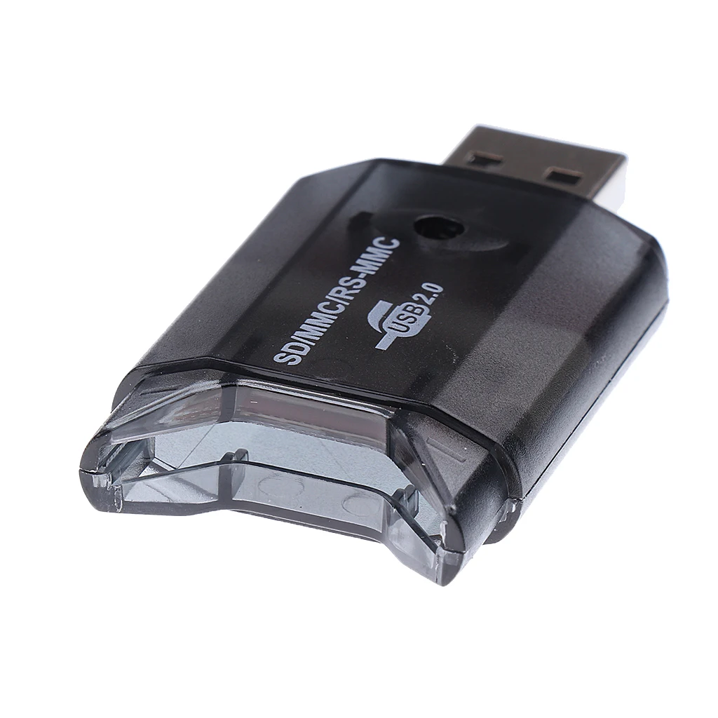 USB 2.0 Memory Card Reader Writer Adapter for SD SDHC TF Card-Black