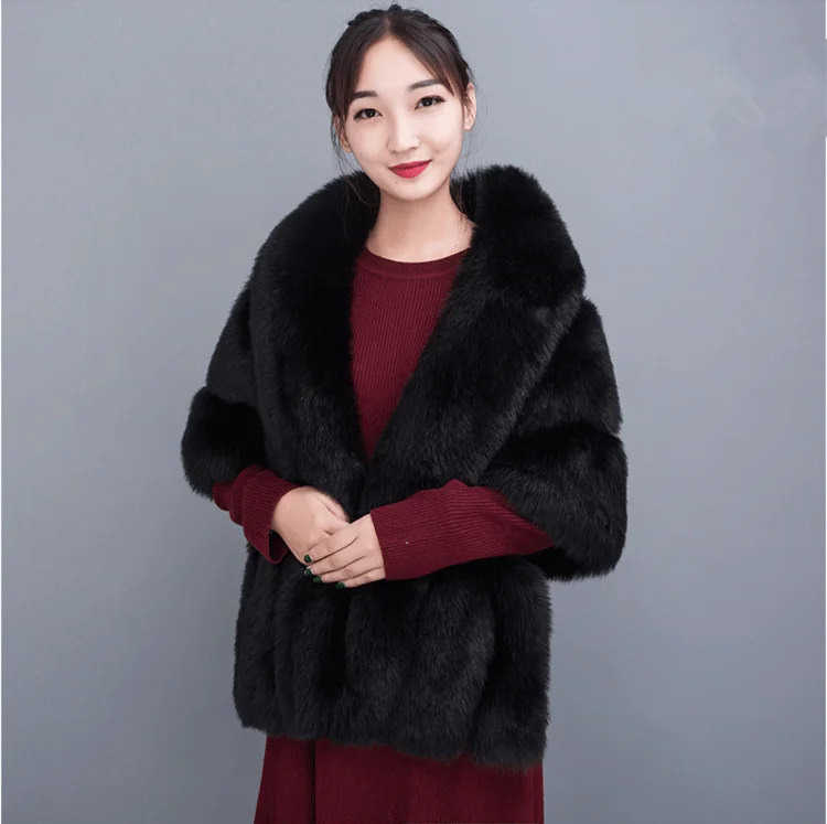 US $47.19 Janevini Winter Faux Fur Bolero For Women Plus Size Dark Green Wedding Bridal Fur Shawl Cape White Formal Bolero Wraps Shrug