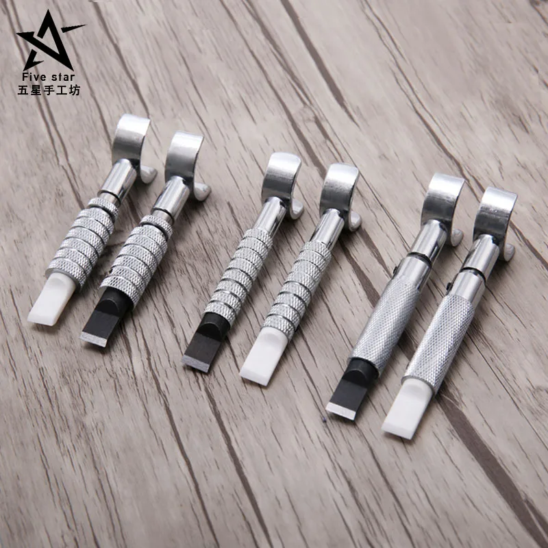 

Extendable Leather Manual Carving Knife,cutter Head Rotation 9mm Ceramic Steel Sculpture Enchase Printing DIY Cowhide Tool