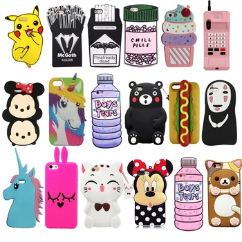

3D Cartoon Soft Silicone Case Unicorn Phone Back Cover Skin Shell For iPhone 5 5s 5C SE 6 6s Plus 7 7Plus 8 8Plus X XR XS Max