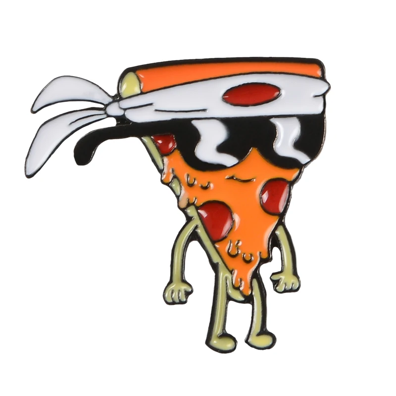 Пицца японский воин эмалированные булавки мультфильм Япония крутые солнцезащитные очки пицца лицо джинсы булавка значок дружба подарок для друзей - Окраска металла: 3
