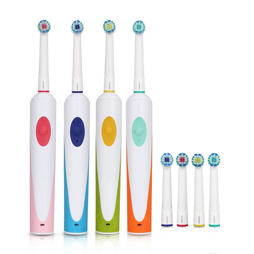 AZDENT электрическая зубная щетка вращение-колебание перезаряжаемые зубные щетки с 4 шт. Сменные Вращающиеся Головки ЕС вилка зарядное устройство