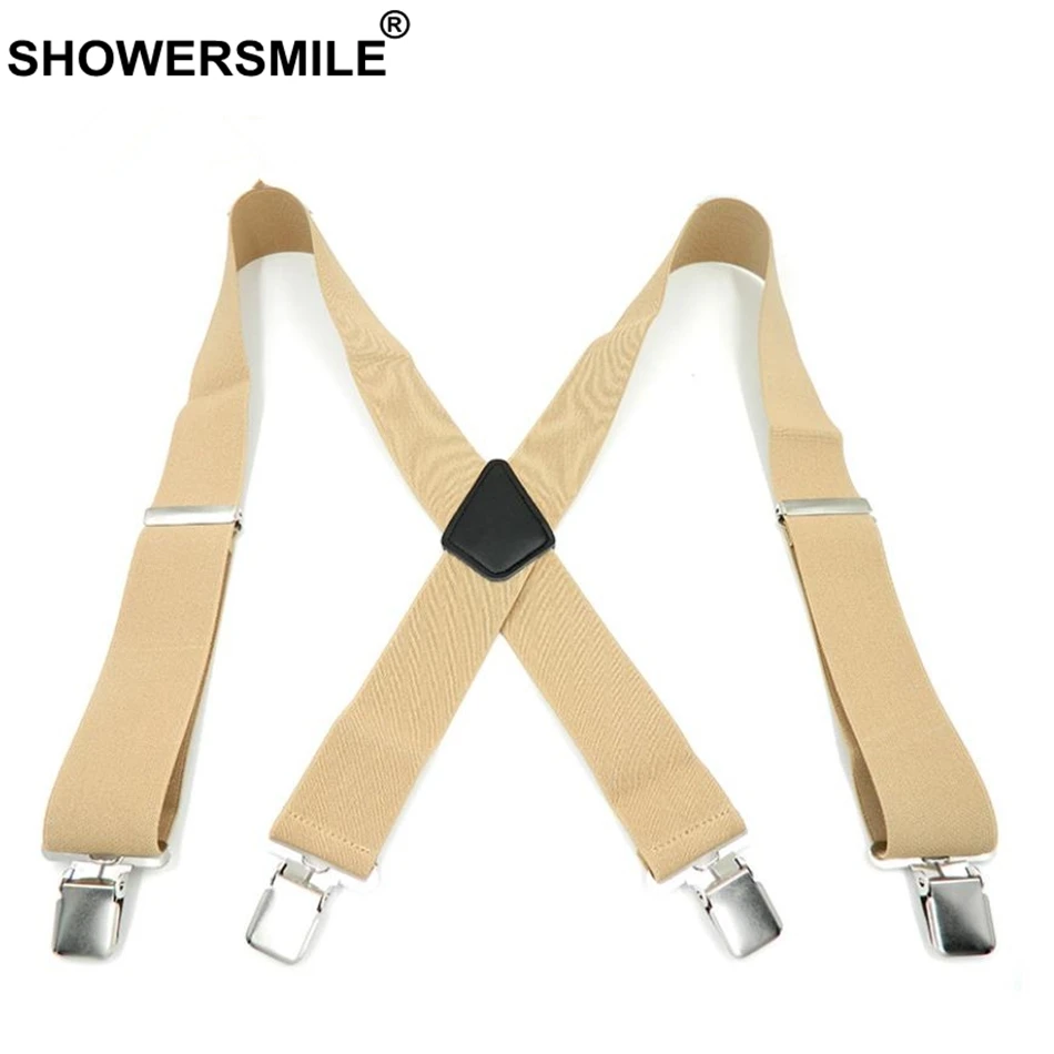 SHOWERSMILE, Зеленая Мужская рубашка, подтяжки, ширина 5 см, мужские подтяжки s, 120 см, 4 зажима, регулируемые кожаные брюки, ремень, подарок для бойфренда