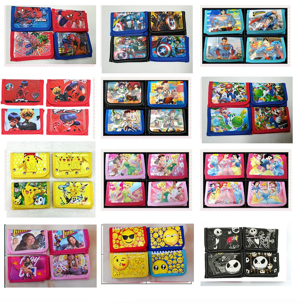 

12Pcs Spiderman Winx Club Pokemon Coin Purse Cute Kids Cartoon Wallet Bag Pouch Children Purse Small Wallet Party Gift