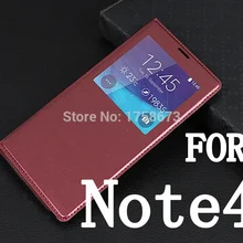 Роскошный кожаный чехол с Откидывающейся Крышкой, тонкий смарт-чехол для samsung Galaxy Note 4 Note4 N9100 N910