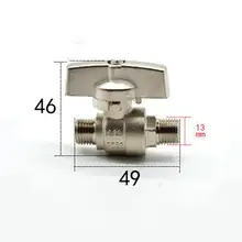 DN8 G 1/" BSP Мужской латунный шаровой клапан для воды, газа, масла Размер порта 9 мм с ручкой