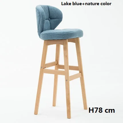 Скандинавская цельная древесина барный стул современный минималистичный креативный барный стул передняя спинка высокий барный стул для