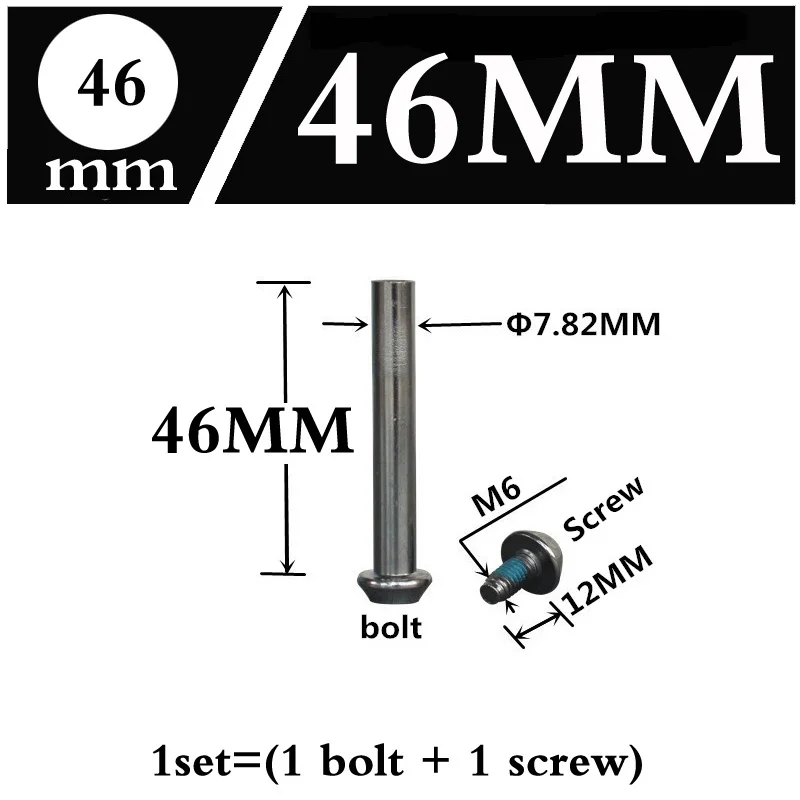 M6 и 8*29 31 33 45 48 50 54 57 62 70 75 78 мм скутеры роликовые коньки велосипед амортизаторы гайка и болты винт серебро - Цвет: 46 mm