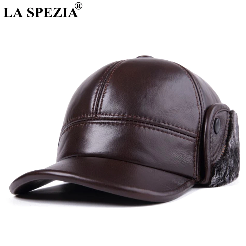leather winter hats with ear flaps