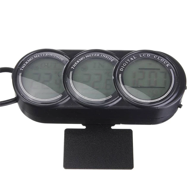 Car Thermometer Inside Outside, Digital 12V LCD Display Indoor Outdoor  Sensitivity Thermometer Temperature Meter