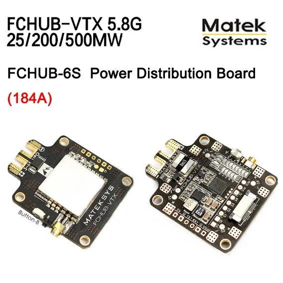 Matek Systems 5 8G 40CH 25 200 500mW Switchable Video Transmitter w FCHUB VTX 6 27V