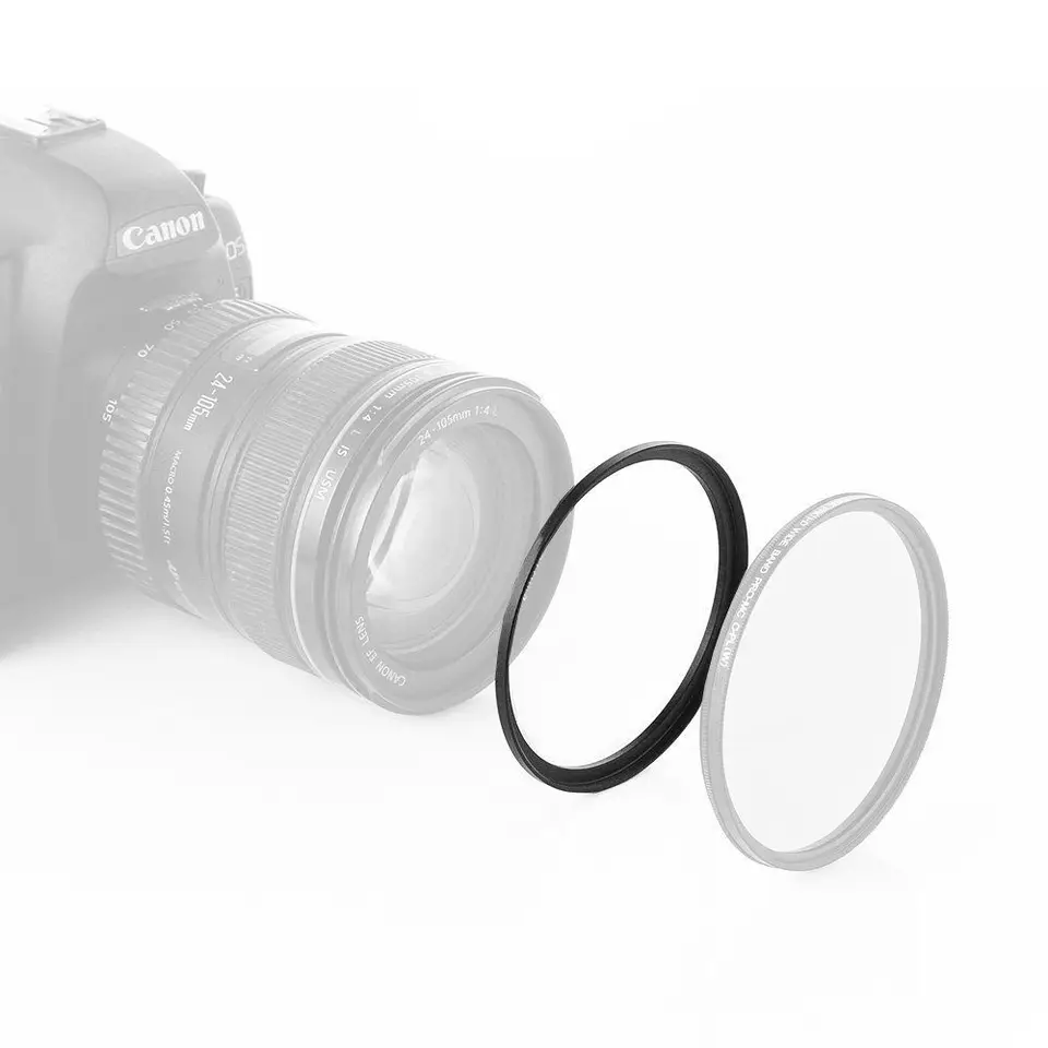 Uxcell 58mm To 46mm Black Step-Down Ring Adapter For Camera Lenses & Filters