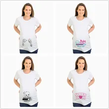 Футболка для беременных; Летние футболки; дизайнерские Забавные топы для беременных; Повседневная хлопковая Футболка с буквенным принтом; большие размеры