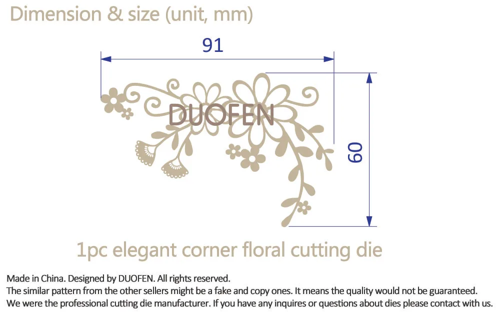 DUOFEN металлические режущие штампы 020026 1 шт Цветочные Угловые вырезы Кружева полые тиснения Трафарет DIY скрапбук бумажный альбом Новинка