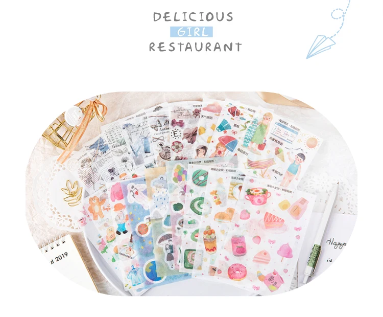 3sheets/Bag Vintage forest animal plant cake travel paper sticker package DIY diary decoration sticker album scrapbooking
