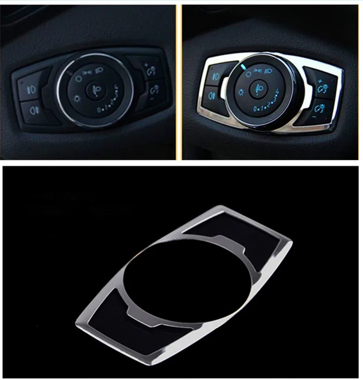 

FUNDUOO FOR FORD FOCUS KUGA ESCAPE 2012 2013 2014 2015 2016 HEADLIGHT LAMP SWITCH BUTTON PANEL CHROME COVER TRIM ACCESSORIES