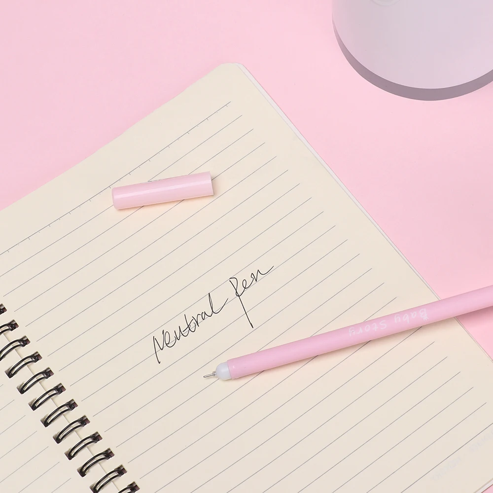 1 PC Kawaii Silicone Gel Pens Creative Cat Neutral Pens 0.5mm Pink Pens Cute Writing Tool Stationery School Office Supplies