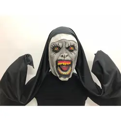 1 шт. монахиня Косплэй маски из латекса маски ужасов Хэллоуин реквизит вечерние аксессуары Хэллоуин страшные маски страшные игрушки
